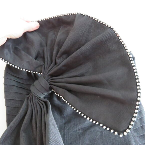 FOR LOVE & LEMONS Celeste Moire Rhinestone Trim Bow Mini Dress 80s Party Size S - Picture 6 of 13